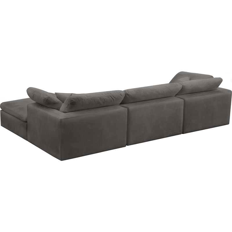Meridian Furniture Cozy Gray Velvet Modular Sectional
