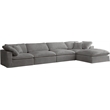Meridian Furniture Cozy Gray Velvet Modular Sectional