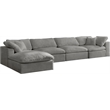 Meridian Furniture Cozy Gray Velvet Modular Sectional