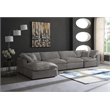Meridian Furniture Cozy Gray Velvet Modular Sectional