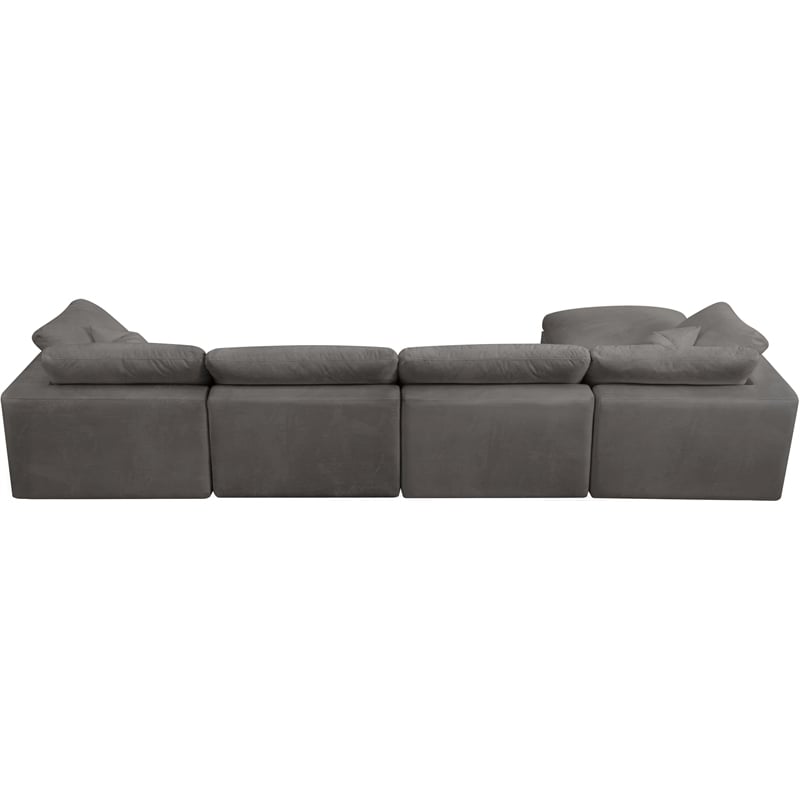 Meridian Furniture Cozy Gray Velvet Modular Sectional