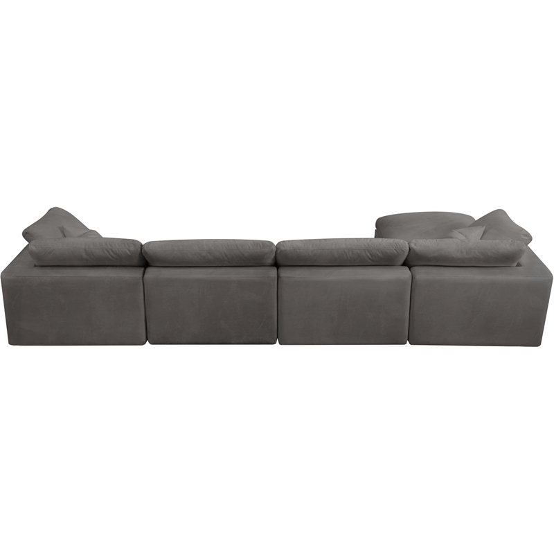 Meridian Furniture Cozy Gray Velvet Modular Sectional