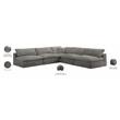 Meridian Furniture Cozy Gray Velvet Modular Sectional