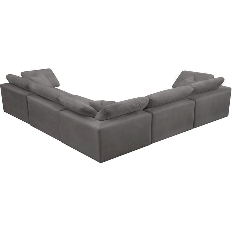Meridian Furniture Cozy Gray Velvet Modular Sectional