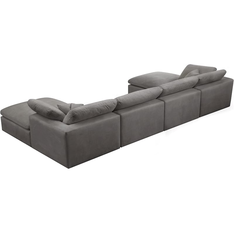 Meridian Furniture Cozy Gray Velvet Modular Sectional