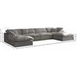 Meridian Furniture Cozy Gray Velvet Modular Sectional