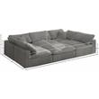 Meridian Furniture Cozy Gray Velvet Modular Sectional