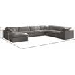 Meridian Furniture Cozy Gray Velvet Modular Sectional
