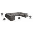 Meridian Furniture Cozy Gray Velvet Modular Sectional