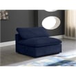 Meridian Furniture Cozy Navy Velvet Modular Armless Chair