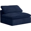 Meridian Furniture Cozy Navy Velvet Modular Armless Chair