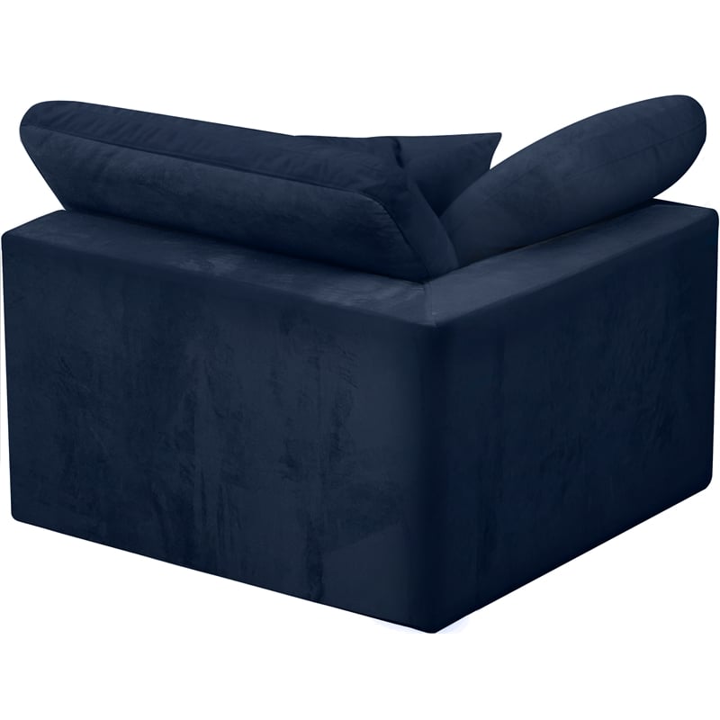 Meridian Furniture Cozy Navy Velvet Modular Corner Chair