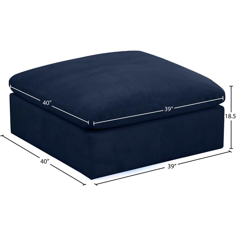 Meridian Furniture Cozy Navy Velvet Modular Ottoman
