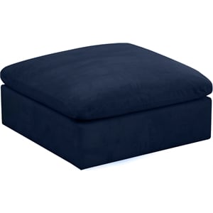 Meridian Furniture Cozy Navy Velvet Modular Ottoman