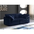 Meridian Furniture Cozy Navy Velvet Modular 2 Piece Loveseat
