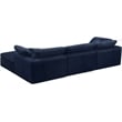 Meridian Furniture Cozy Navy Velvet Overstuffed Modular Sectional