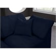 Meridian Furniture Cozy Navy Velvet Overstuffed Modular Sectional