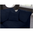 Meridian Furniture Cozy Navy Velvet Overstuffed Modular Sectional