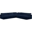 Meridian Furniture Cozy Navy Velvet Overstuffed Modular Sectional