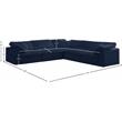 Meridian Furniture Cozy Navy Velvet Overstuffed Modular Sectional