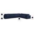 Meridian Furniture Cozy Navy Velvet Overstuffed Modular Sectional