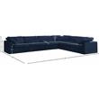 Meridian Furniture Cozy Navy Velvet Overstuffed Modular Sectional