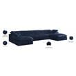 Meridian Furniture Cozy Navy Velvet Overstuffed Modular Sectional