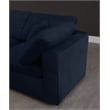 Meridian Furniture Cozy Navy Velvet Overstuffed Modular Sectional