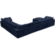 Meridian Furniture Cozy Navy Velvet Overstuffed Modular Sectional