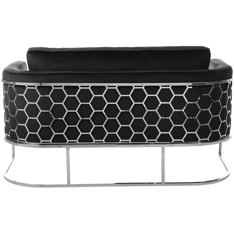 Meridian Furniture Casa Black Velvet Upholstereded Loveseat