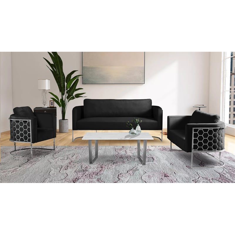 Meridian Furniture Casa Black Velvet Upholstereded Loveseat