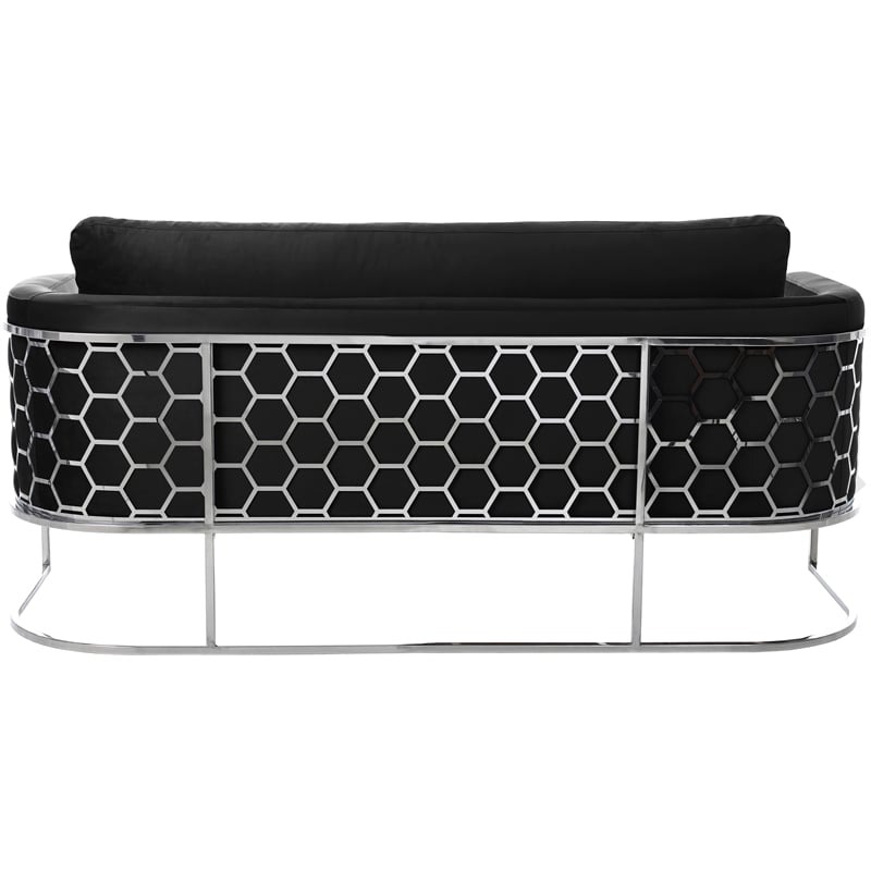 Meridian Furniture Casa Black Velvet Upholstereded Sofa