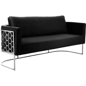 Meridian Furniture Casa Black Velvet Upholstereded Sofa