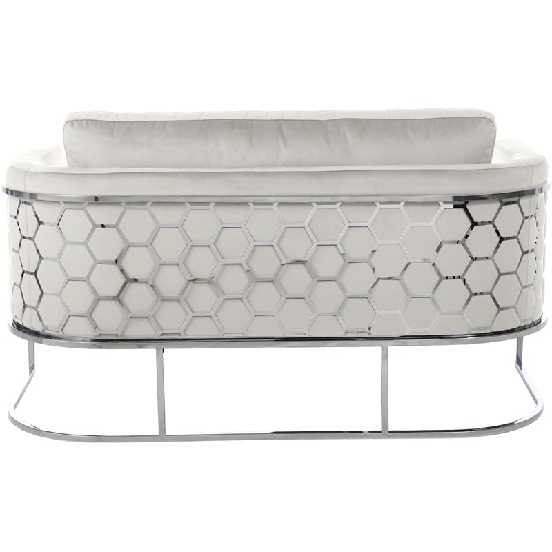 Meridian Furniture Casa Cream Velvet Upholstereded Loveseat