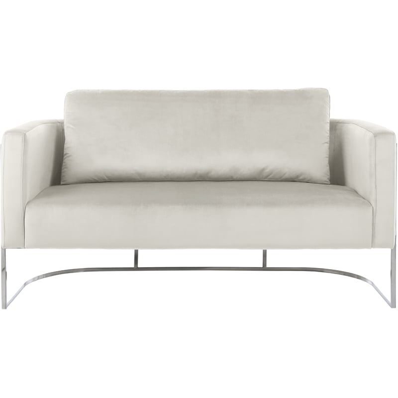 Meridian Furniture Casa Cream Velvet Upholstereded Loveseat