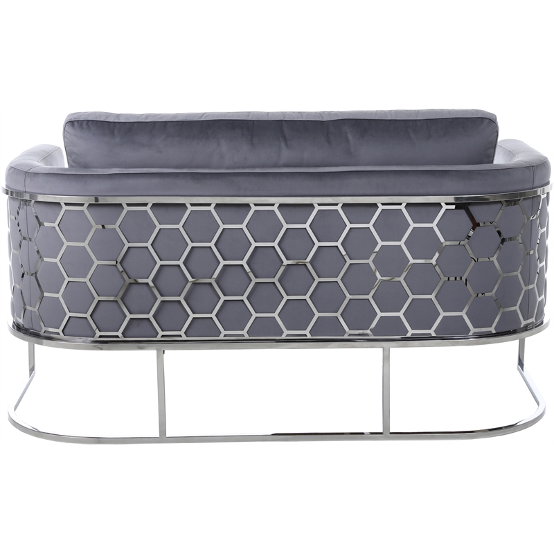 Meridian Furniture Casa Gray Velvet Upholstereded Loveseat