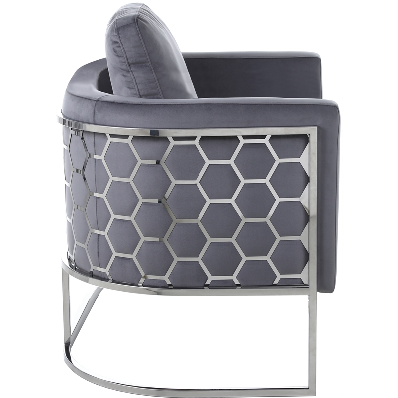 Meridian Furniture Casa Gray Velvet Upholstereded Loveseat