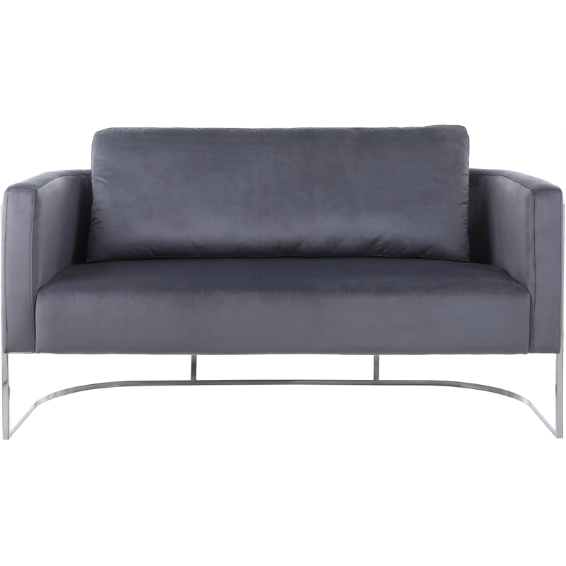 Meridian Furniture Casa Gray Velvet Upholstereded Loveseat