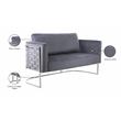 Meridian Furniture Casa Gray Velvet Upholstereded Loveseat