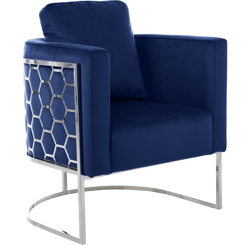 Meridian Furniture Casa Navy Velvet Upholstereded Chair