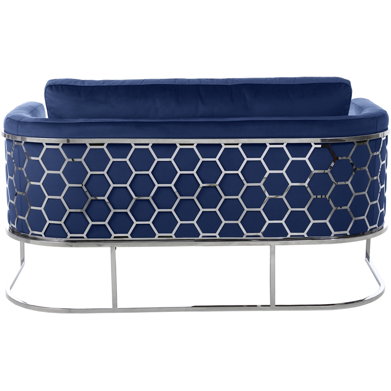 Meridian Furniture Casa Navy Velvet Upholstereded Loveseat