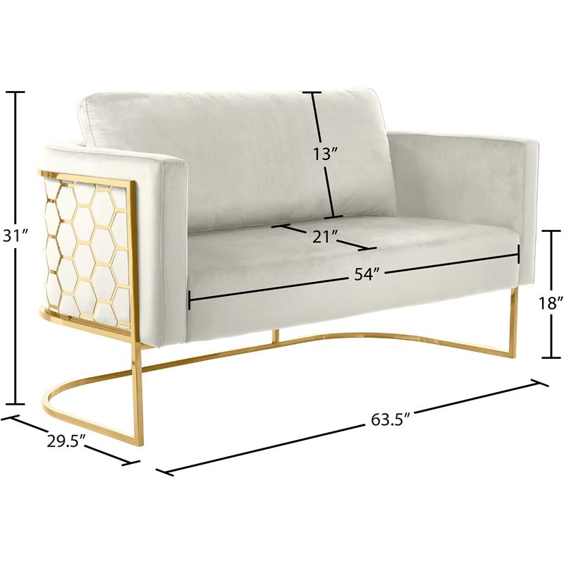 Meridian Furniture Casa Velvet Loveseat - Gold Meridian Furniture Casa Velvet Loveseat - Gold