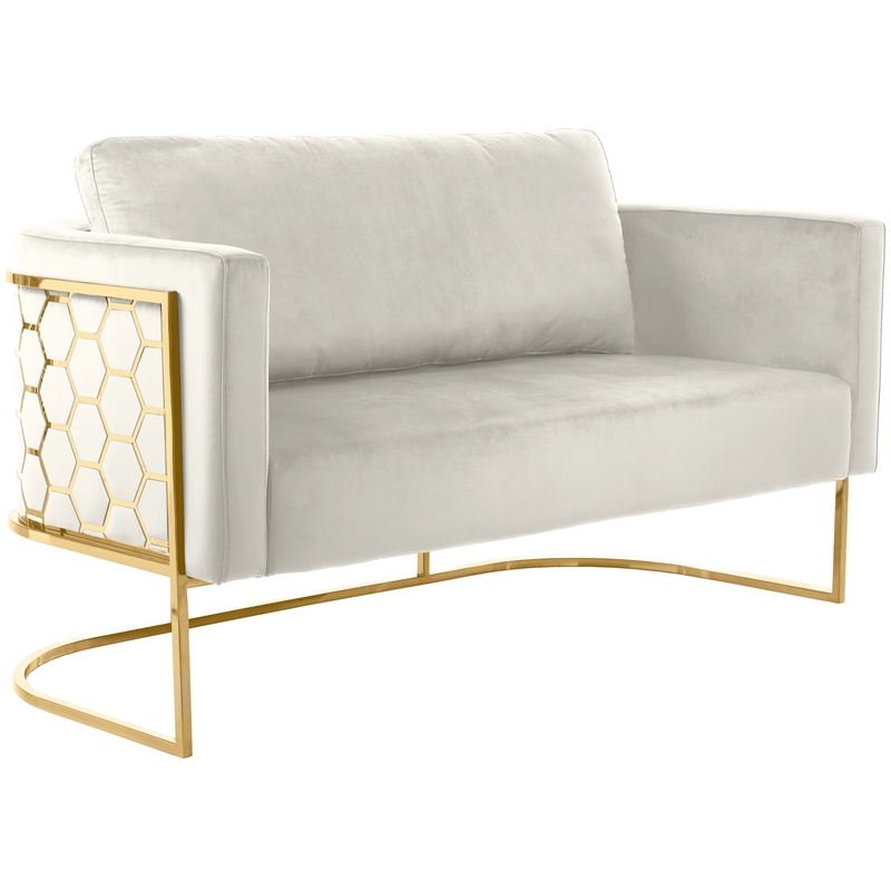 Meridian Furniture Casa Velvet Loveseat - Gold Meridian Furniture Casa Velvet Loveseat - Gold