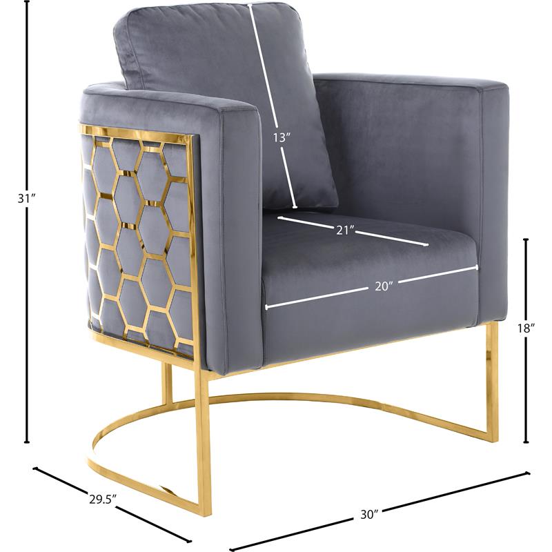 Meridian Furniture Casa Velvet Chair - Gold