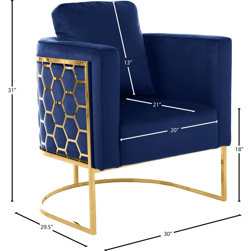 Meridian Furniture Casa Velvet Chair - Gold