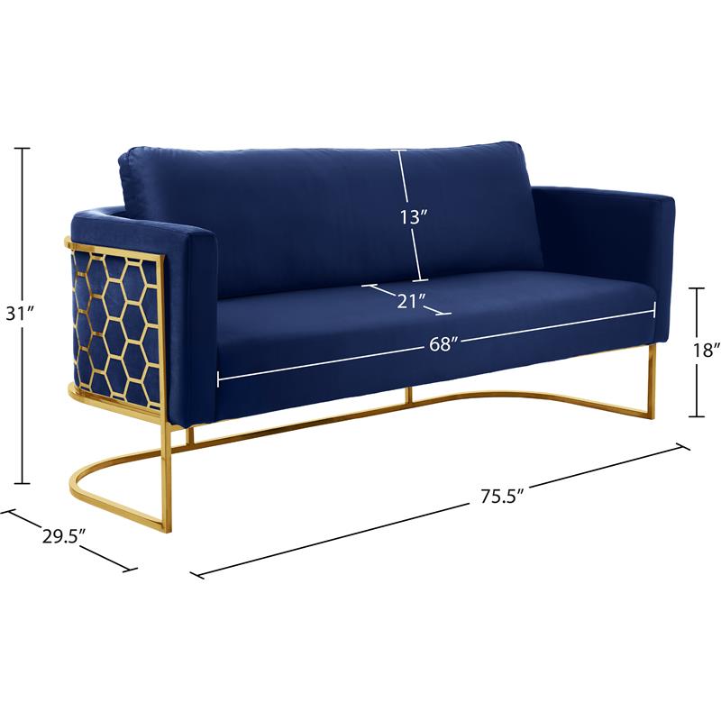 Meridian Furniture Casa Velvet Sofa - Gold