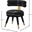 Meridian Furniture Fitzroy Black Velvet Dining Chair (Set of 2)