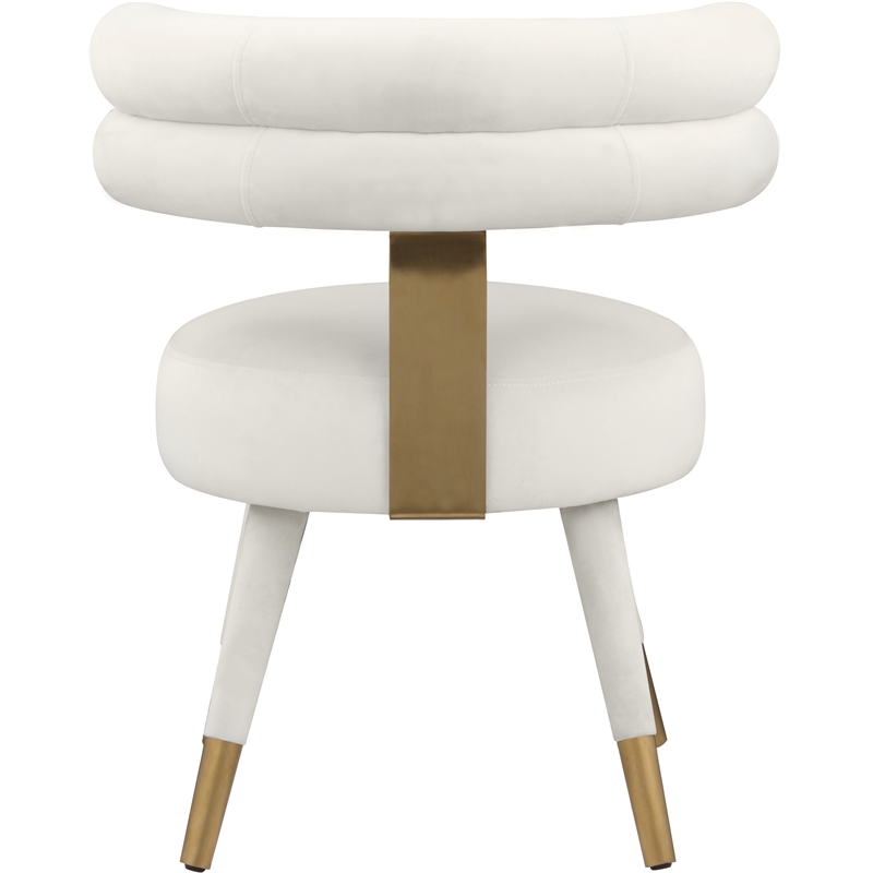 Meridian Furniture Fitzroy Cream Velvet Dining Chair (Set of 2)