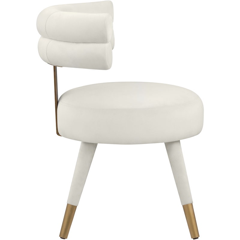 Meridian Furniture Fitzroy Cream Velvet Dining Chair (Set of 2)