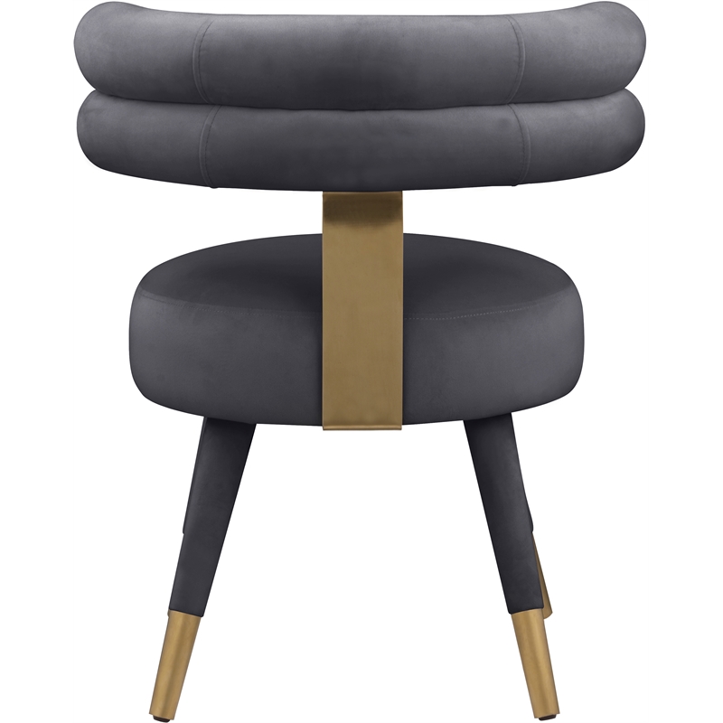 Meridian Furniture Fitzroy Gray Velvet Dining Chair (Set of 2)